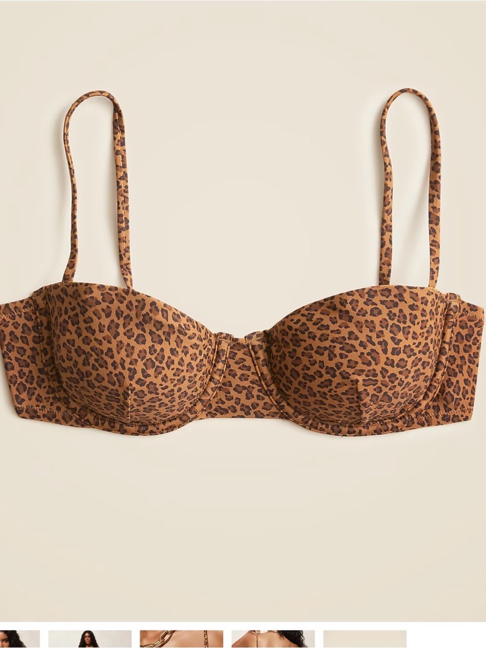 J. Crew Leopard Print Underwire Balconette Bikini Top